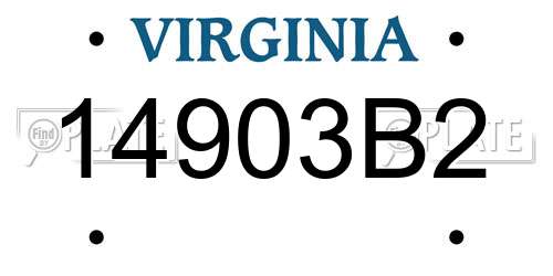 14903B2 Virginia License Plate