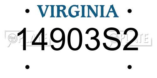 14903S2 Virginia License Plate