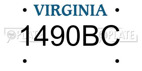 1490BC Virginia License Plate