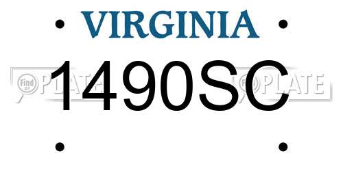 1490SC Virginia License Plate