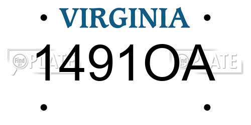 1491OA Virginia License Plate