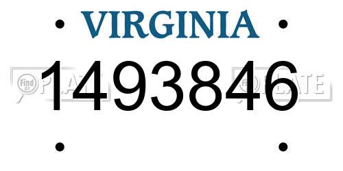 1493846 Virginia License Plate