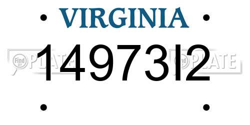 14973I2 Virginia License Plate