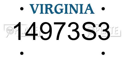 14973S3 Virginia License Plate