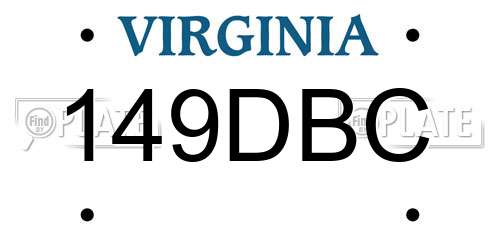 149DBC Virginia License Plate