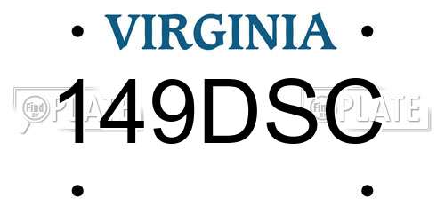 149DSC Virginia License Plate