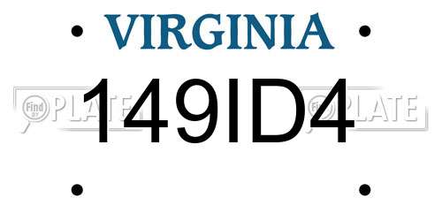 149ID4 Virginia License Plate