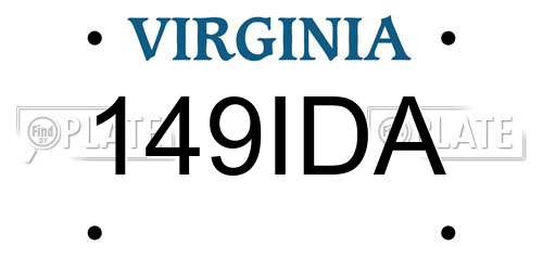 149IDA Virginia License Plate