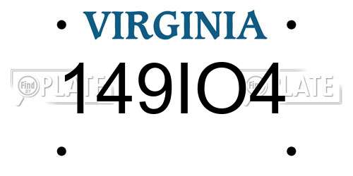 149IO4 Virginia License Plate