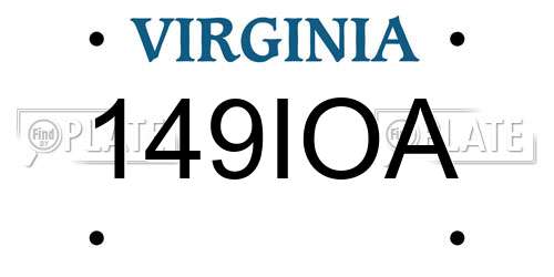 149IOA Virginia License Plate