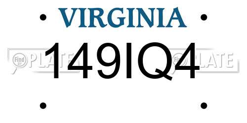 149IQ4 Virginia License Plate
