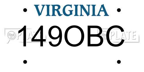 149OBC Virginia License Plate