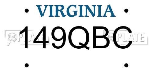 149QBC Virginia License Plate
