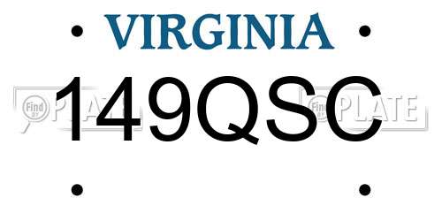 149QSC Virginia License Plate