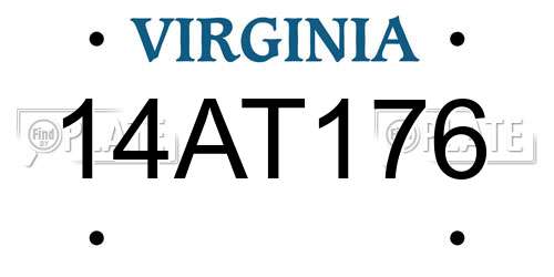 14AT176 Virginia License Plate