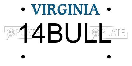 14BULL Virginia License Plate