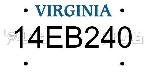 14EB240 Virginia License Plate