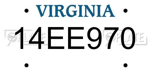 14EE970 Virginia License Plate