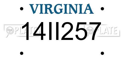 14II257 Virginia License Plate