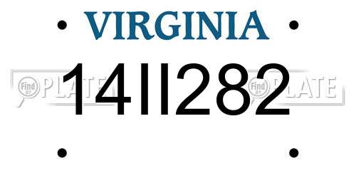 14II282 Virginia License Plate