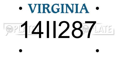 14II287 Virginia License Plate