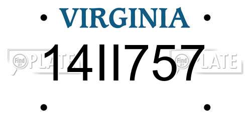 14II757 Virginia License Plate