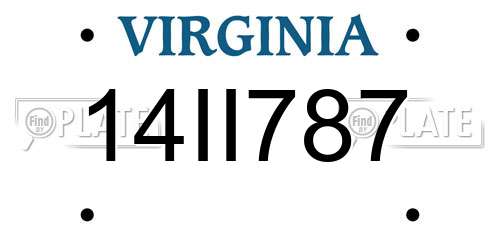 14II787 Virginia License Plate
