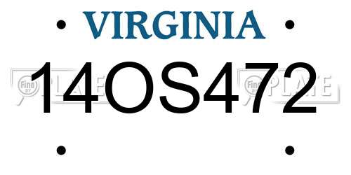 14OS472 Virginia License Plate