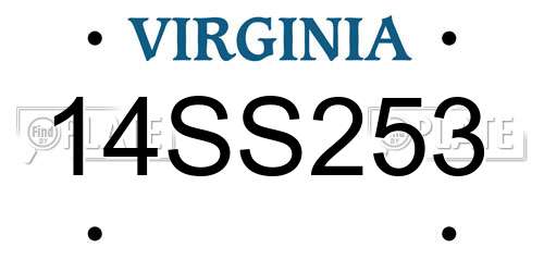 14SS253 Virginia License Plate