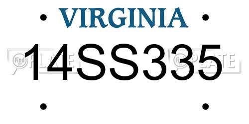 14SS335 Virginia License Plate