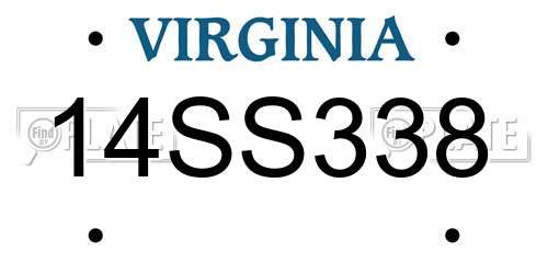 14SS338 Virginia License Plate