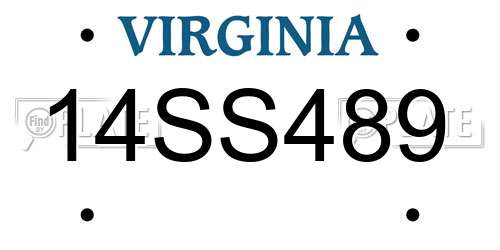 14SS489 Virginia License Plate