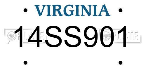 14SS901 Virginia License Plate
