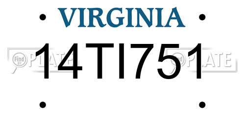 14TI751 Virginia License Plate