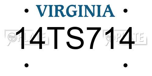 14TS714 Virginia License Plate