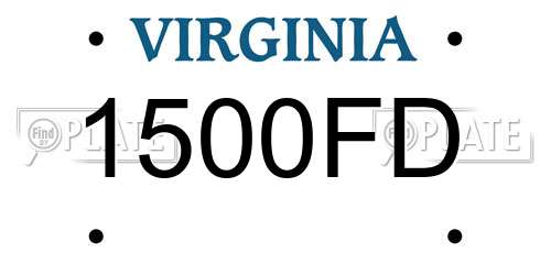 1500FD Virginia License Plate