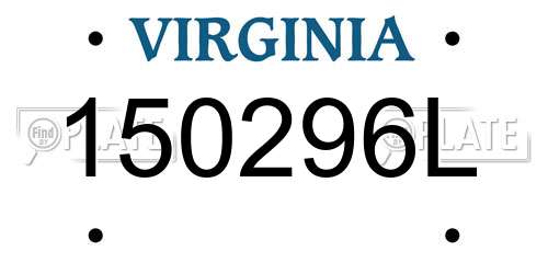 150296L Virginia License Plate