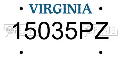 15035PZ Virginia License Plate