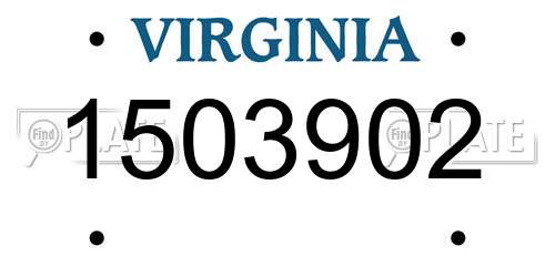 1503902 Virginia License Plate