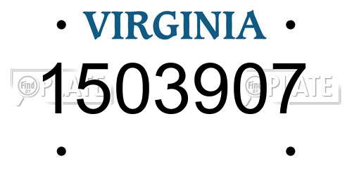 1503907 Virginia License Plate