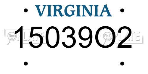 15039O2 Virginia License Plate