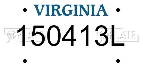 150413L Virginia License Plate