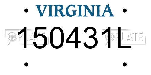 150431L Virginia License Plate