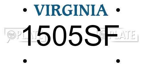 1505SF Virginia License Plate