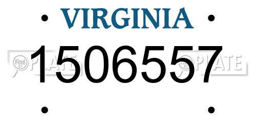 1506557 Virginia License Plate