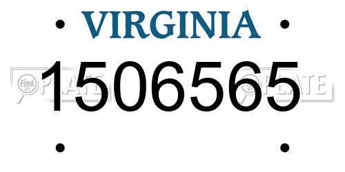 1506565 Virginia License Plate