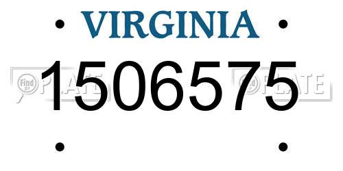 1506575 Virginia License Plate