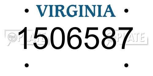 1506587 Virginia License Plate