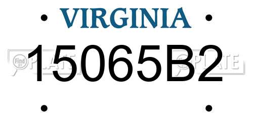 15065B2 Virginia License Plate