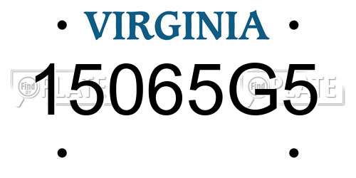 15065G5 Virginia License Plate